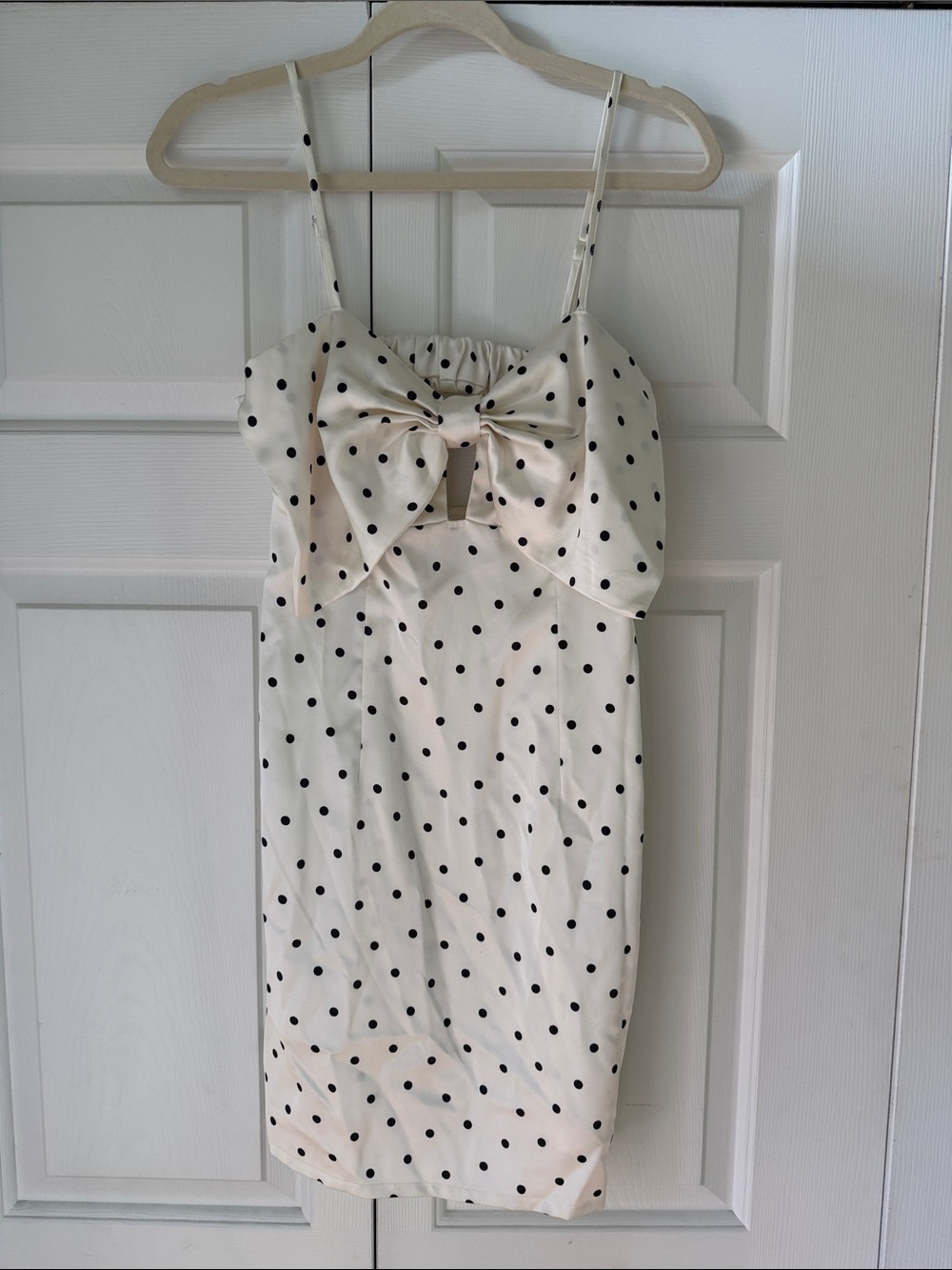 wild fable Ivory Polka Dot Bow Front Mini Dress
